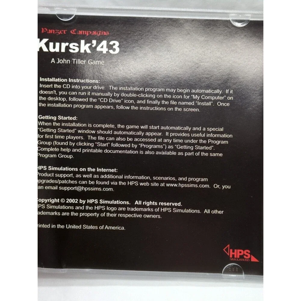 Panzer Campaigns Kursk' 43 HPS John Tiller PC Video Game
